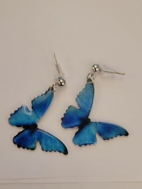 Fashion Jewelry Blue Butterfly Drop Earrings